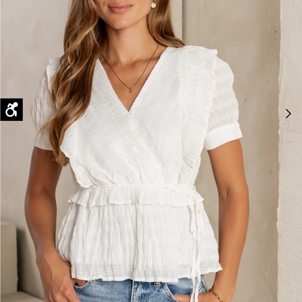 Bohme Holly Textured Blouse in White